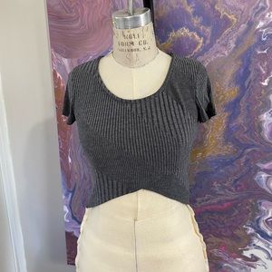 Grey Charlotte Russe crop top-SM